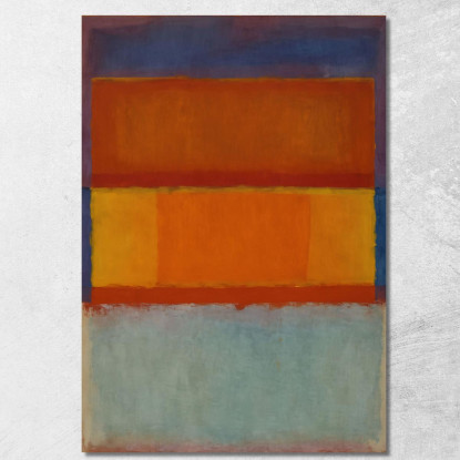 Ocra Intenso Arancione Bruciato E Blu Ceruleo Ispirato A Mark Rothko irhk6 quadro stampato su tela