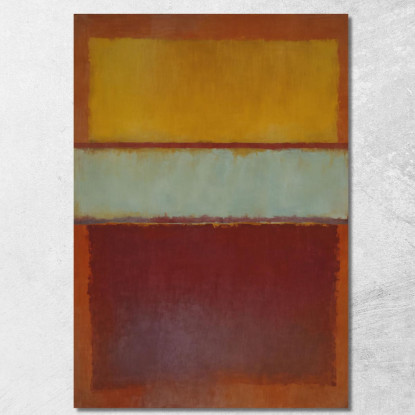 Ocra Ciano E Rosso Intenso Stile Mark Rothko irhk13 quadro stampato su tela