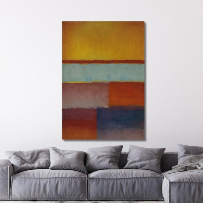 Ocra Ciano Rosso Intenso E Blu Reinterpretazione Mark Rothko irhk14 quadro stampato su tela