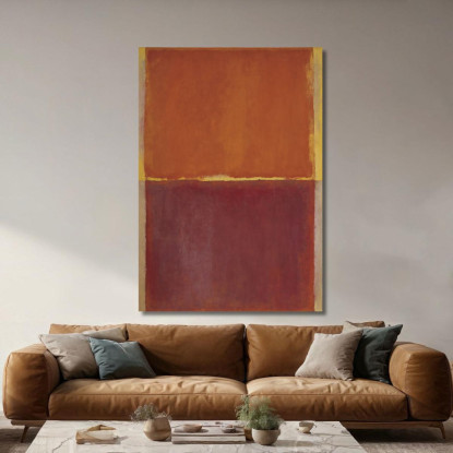 Ruggine E Marrone Con Bordi Gialli Stile Mark Rothko irhk16 quadro stampato su tela