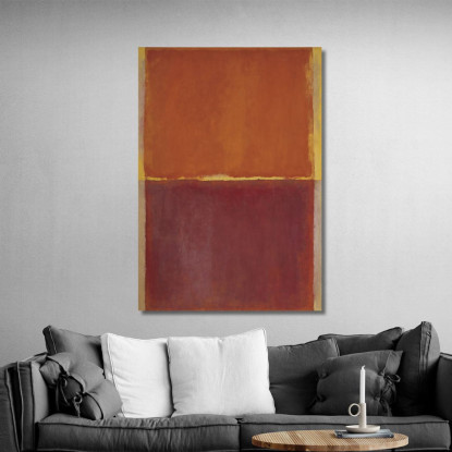 Ruggine E Marrone Con Bordi Gialli Stile Mark Rothko irhk16 quadro stampato su tela