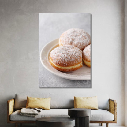 Quadro Moderno Bomboloni Zuccherati Su Piatto Bianco foo6 quadro stampato su tela