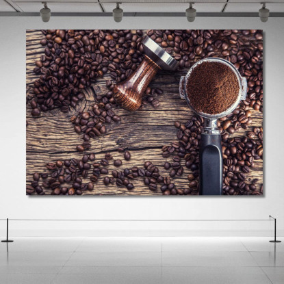 Quadro Moderno Caffè Macinato Su Legno Rustico foo13 quadro stampato su tela