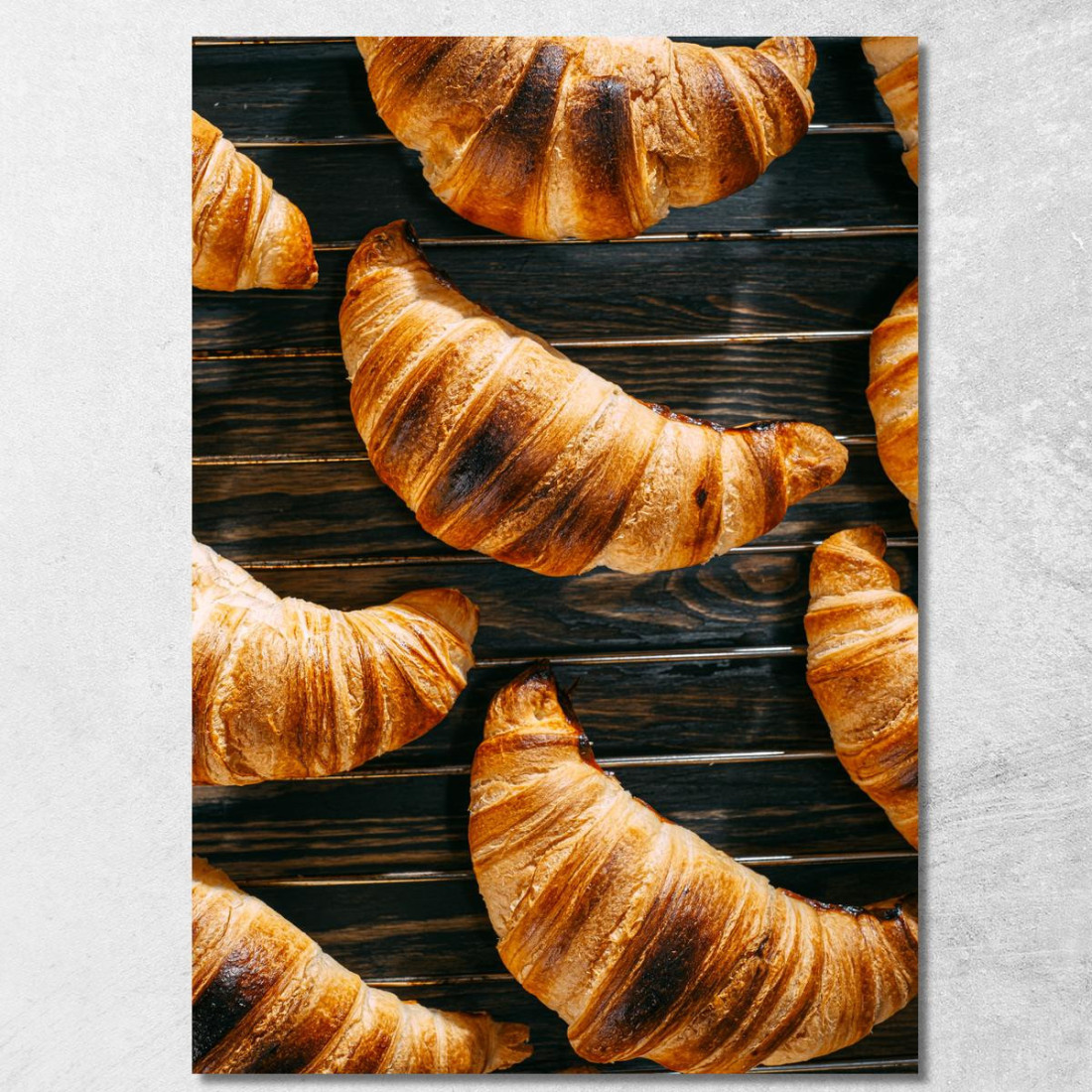 Quadro Moderno Croissants Dorati Su Griglia Di Raffreddamento foo47 quadro stampato su tela Quadro Moderno Croissants Dorati Su Griglia Di Raffreddamento foo47 quadro stampato su tela