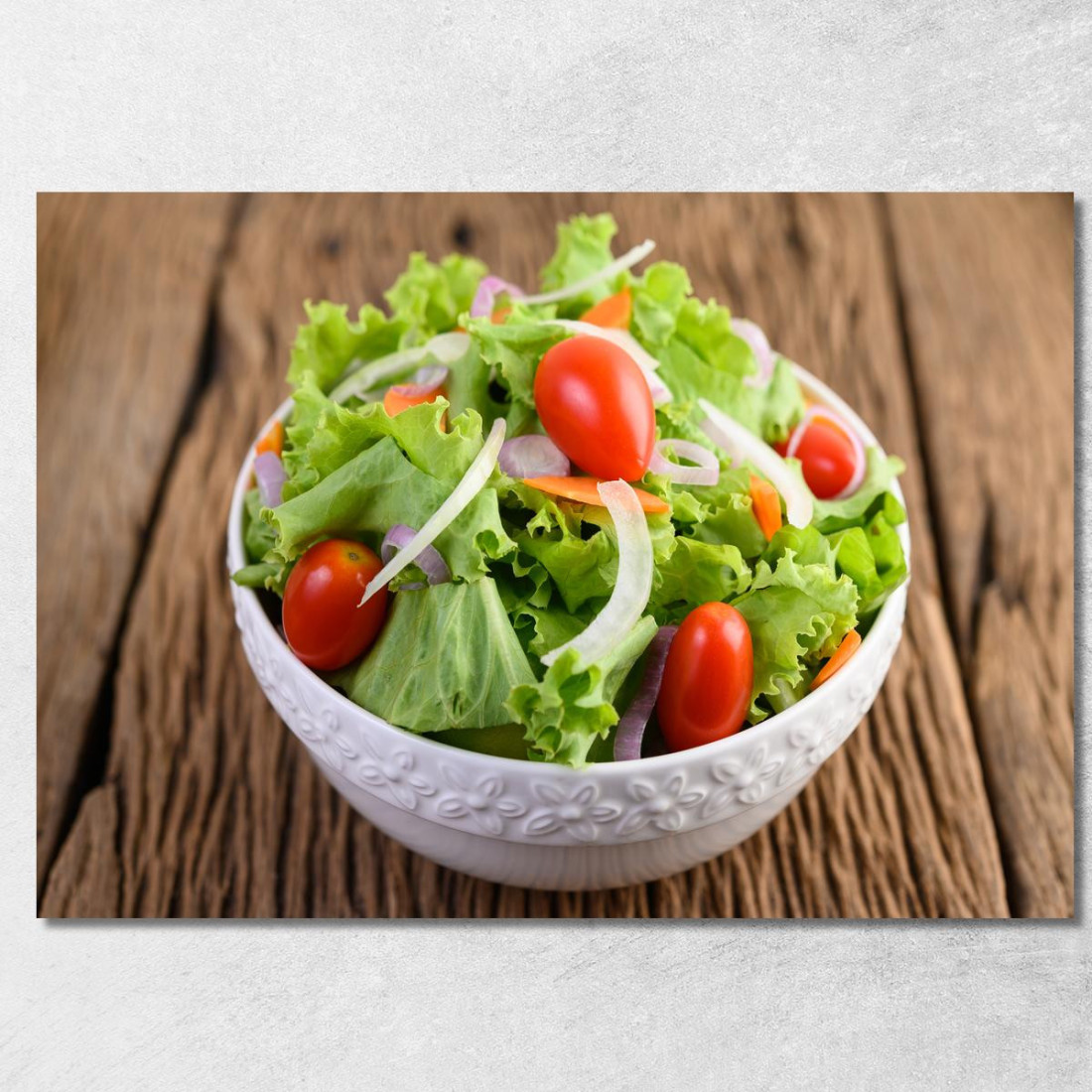 Quadro Moderno Insalata Fresca Con Lattuga Pomodorini E Cipolla foo71 quadro stampato su tela Quadro Moderno Insalata Fresca Con Lattuga Pomodorini E Cipolla foo71 quadro stampato su tela