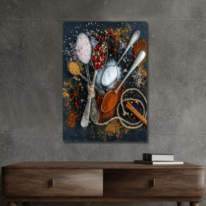 Quadro Moderno Spezie E Condimenti Assortiti foo105 quadro stampato su tela