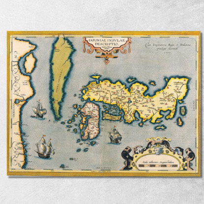 Quadro Mappa Antica Del Giappone Con Design Storico E Dettagli Cartografici map1 quadro stampato su tela