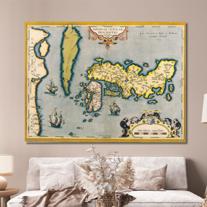 Quadro Mappa Antica Del Giappone Con Design Storico E Dettagli Cartografici map1 quadro stampato su tela