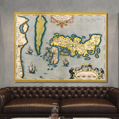 Quadro Mappa Antica Del Giappone Con Design Storico E Dettagli Cartografici map1 quadro stampato su tela