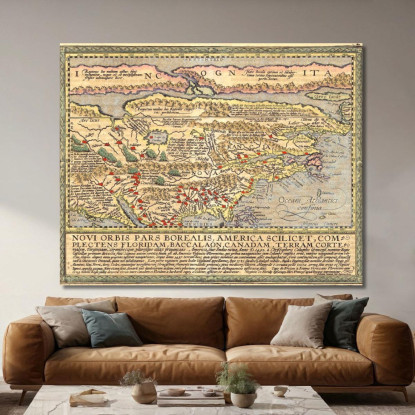 Quadro Mappa Antica Del Nord America Con Dettagli Storici E Design Vintage map3 quadro stampato su tela