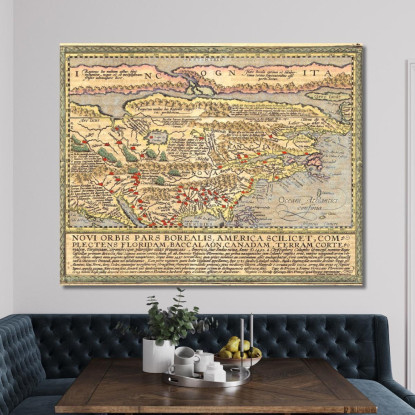 Quadro Mappa Antica Del Nord America Con Dettagli Storici E Design Vintage map3 quadro stampato su tela