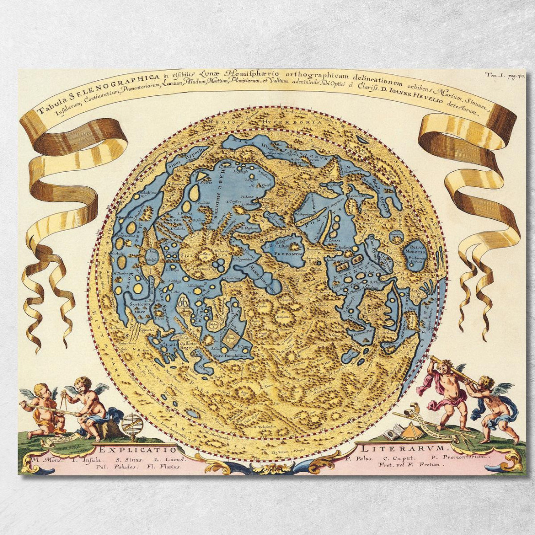 Quadro Mappa Antica Della Luna Con Design Barocco E Dettagli Celesti map8 quadro stampato su tela Quadro Mappa Antica Della Luna Con Design Barocco E Dettagli Celesti map8 quadro stampato su tela