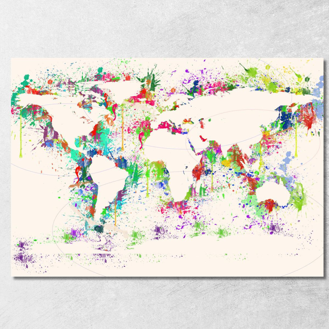 Quadro Mappa Del Mondo Astratta Colorata Con Effetto Schizzi Di Vernice Su Sfondo Chiaro map25 quadro stampato su tela Quadro Mappa Del Mondo Astratta Colorata Con Effetto Schizzi Di Vernice Su Sfondo Chiaro map25 quadro stampato su tela