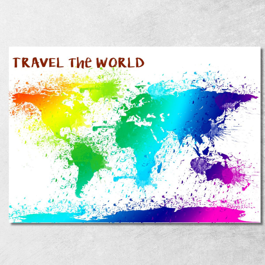 Quadro Mappa Del Mondo Colorata Effetto Acquerello Con Scritte Motivazionali map27 quadro stampato su tela Quadro Mappa Del Mondo Colorata Effetto Acquerello Con Scritte Motivazionali map27 quadro stampato su tela