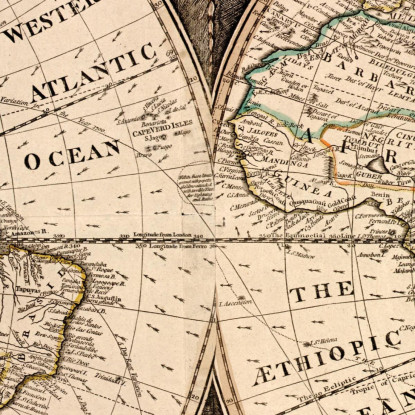 Quadro Mappa Del Mondo Vintage Con Illustrazioni Di Navi E Simboli Cartografici map39 quadro stampato su tela