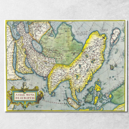 Quadro Mappa Storica Dell'Asia Con Dettagli Geografici E Stile Classico map51 quadro stampato su tela