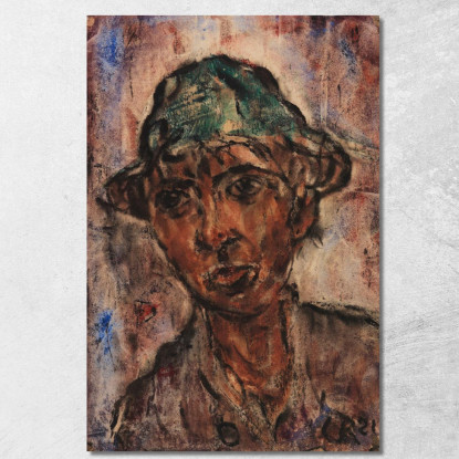 Ragazzo Con Cappello Christian Rohlfs cro15 quadro stampato su tela