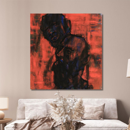 Teste Scure Sul Rosso Christian Rohlfs cro24 quadro stampato su tela