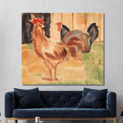 Gallo E Gallina Christian Rohlfs cro35 quadro stampato su tela