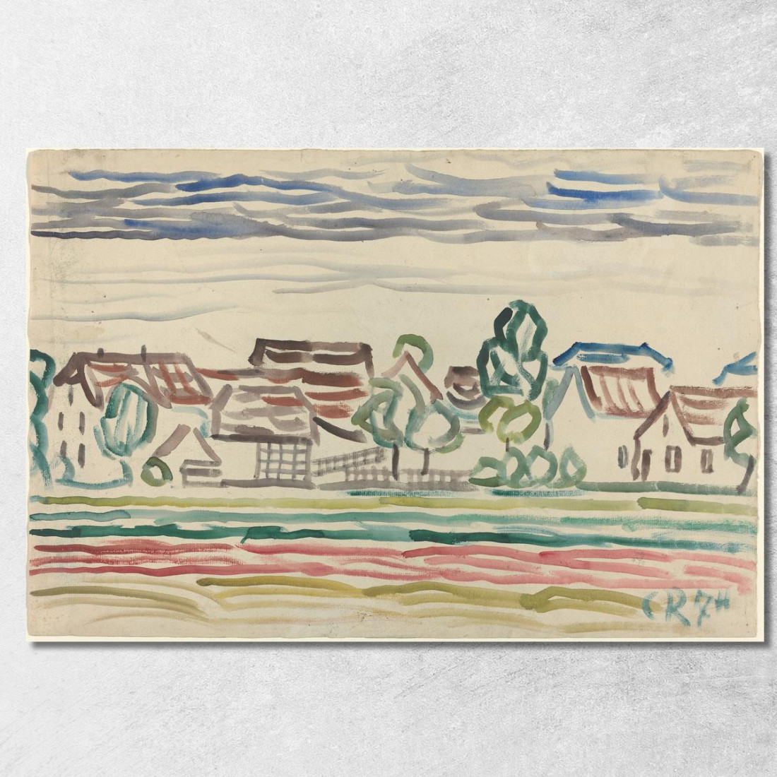 Paesaggio Christian Rohlfs cro52 quadro stampato su tela Paesaggio Christian Rohlfs cro52 quadro stampato su tela