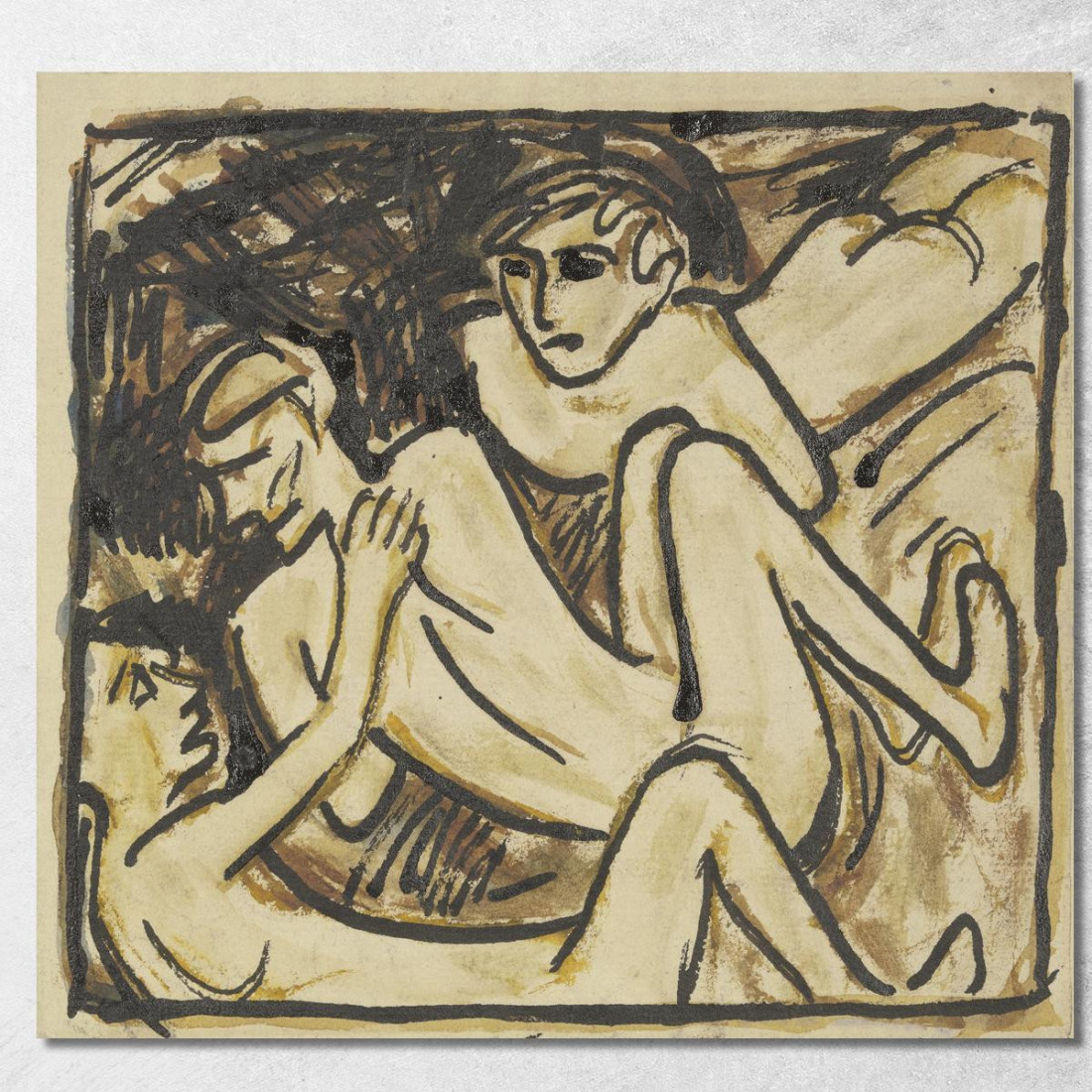 Tre Nudi Reclinati Christian Rohlfs cro80 quadro stampato su tela Tre Nudi Reclinati Christian Rohlfs cro80 quadro stampato su tela