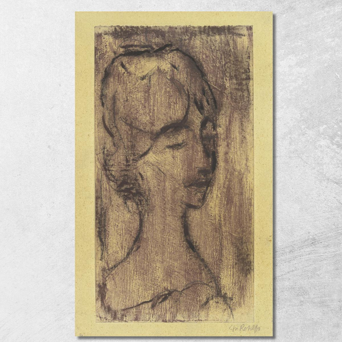 Testa Di Donna Christian Rohlfs cro91 quadro stampato su tela Testa Di Donna Christian Rohlfs cro91 quadro stampato su tela