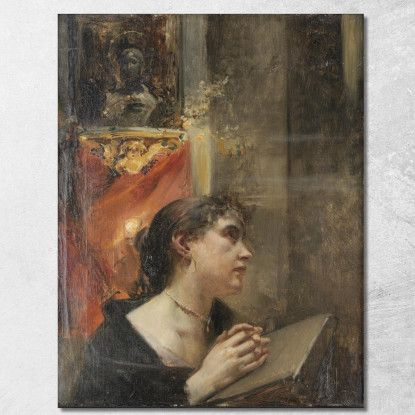 Devozione Nella Chiesa Eduard Veith evt2 quadro stampato su tela