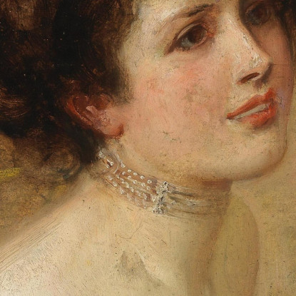 Signora Con Cappello In Abito Giallo Eduard Veith evt4 quadro stampato su tela