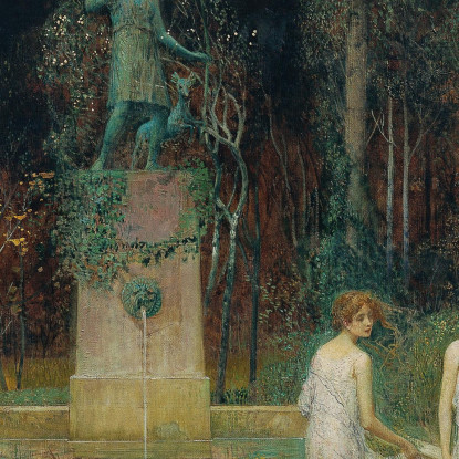 Ninfe Alla Fontana Eduard Veith evt16 quadro stampato su tela