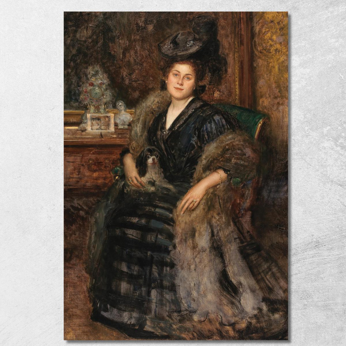 Ritratto Di Sua Moglie Berta (La Visita) Eduard Veith evt19 quadro stampato su tela Ritratto Di Sua Moglie Berta (La Visita) Eduard Veith evt19 quadro stampato su tela