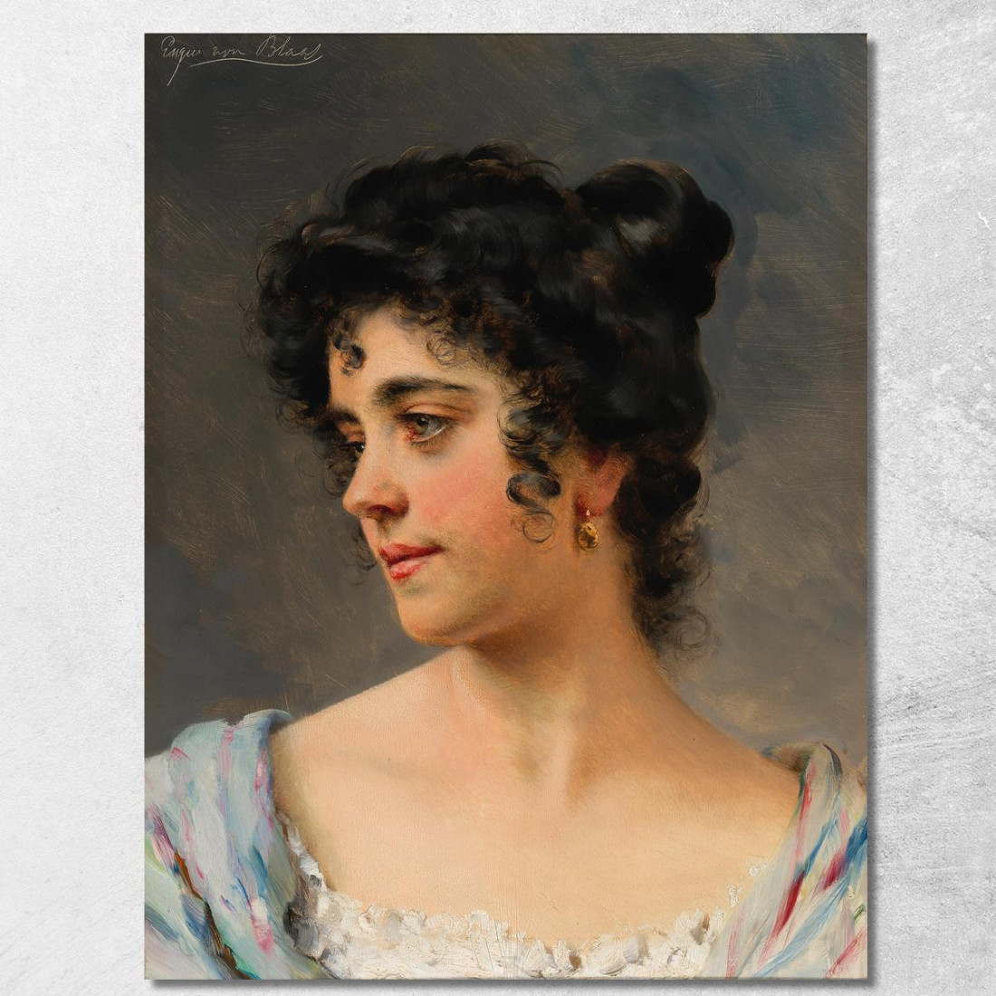 Una Bella Donna Veneziana Eugen von Blaas evb1 quadro stampato su tela Una Bella Donna Veneziana Eugen von Blaas evb1 quadro stampato su tela