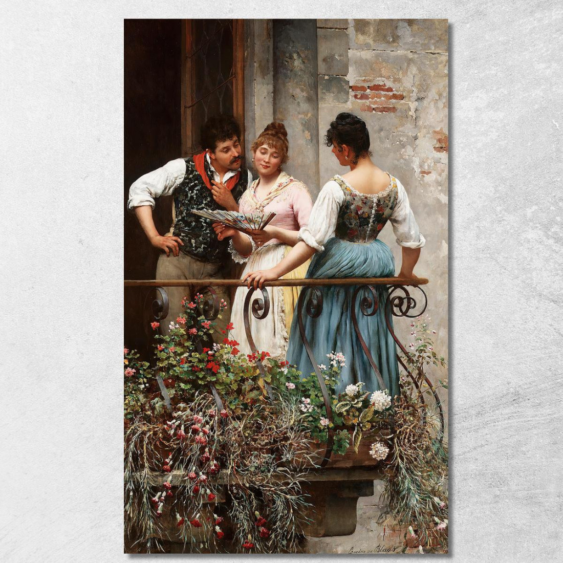 Un Ventaglio Preferito Eugen von Blaas evb3 quadro stampato su tela Un Ventaglio Preferito Eugen von Blaas evb3 quadro stampato su tela
