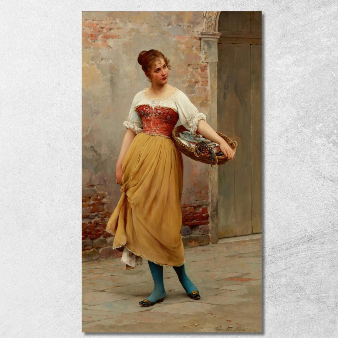 Una Buona Pesca Eugen von Blaas evb5 quadro stampato su tela Una Buona Pesca Eugen von Blaas evb5 quadro stampato su tela