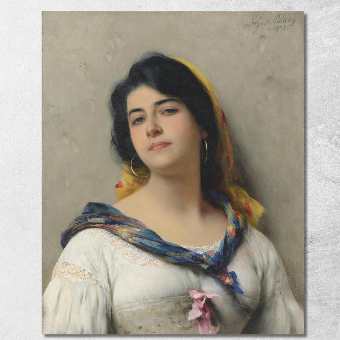 Una Giovane Bellezza Eugen von Blaas evb13 quadro stampato su tela Una Giovane Bellezza Eugen von Blaas evb13 quadro stampato su tela