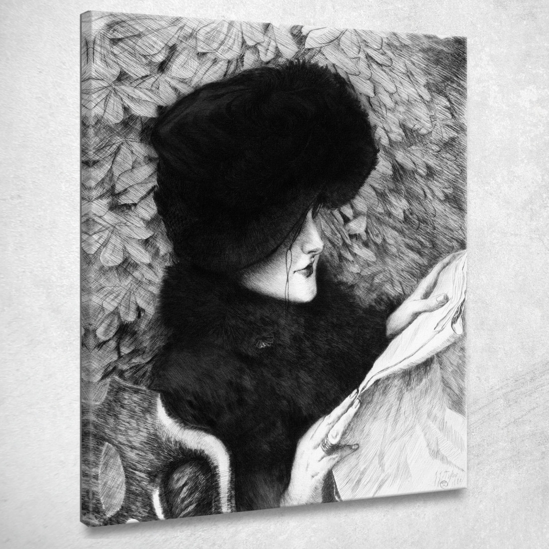 Il Giornale James Tissot jts128 quadro stampato su tela Il Giornale James Tissot jts128 quadro stampato su tela