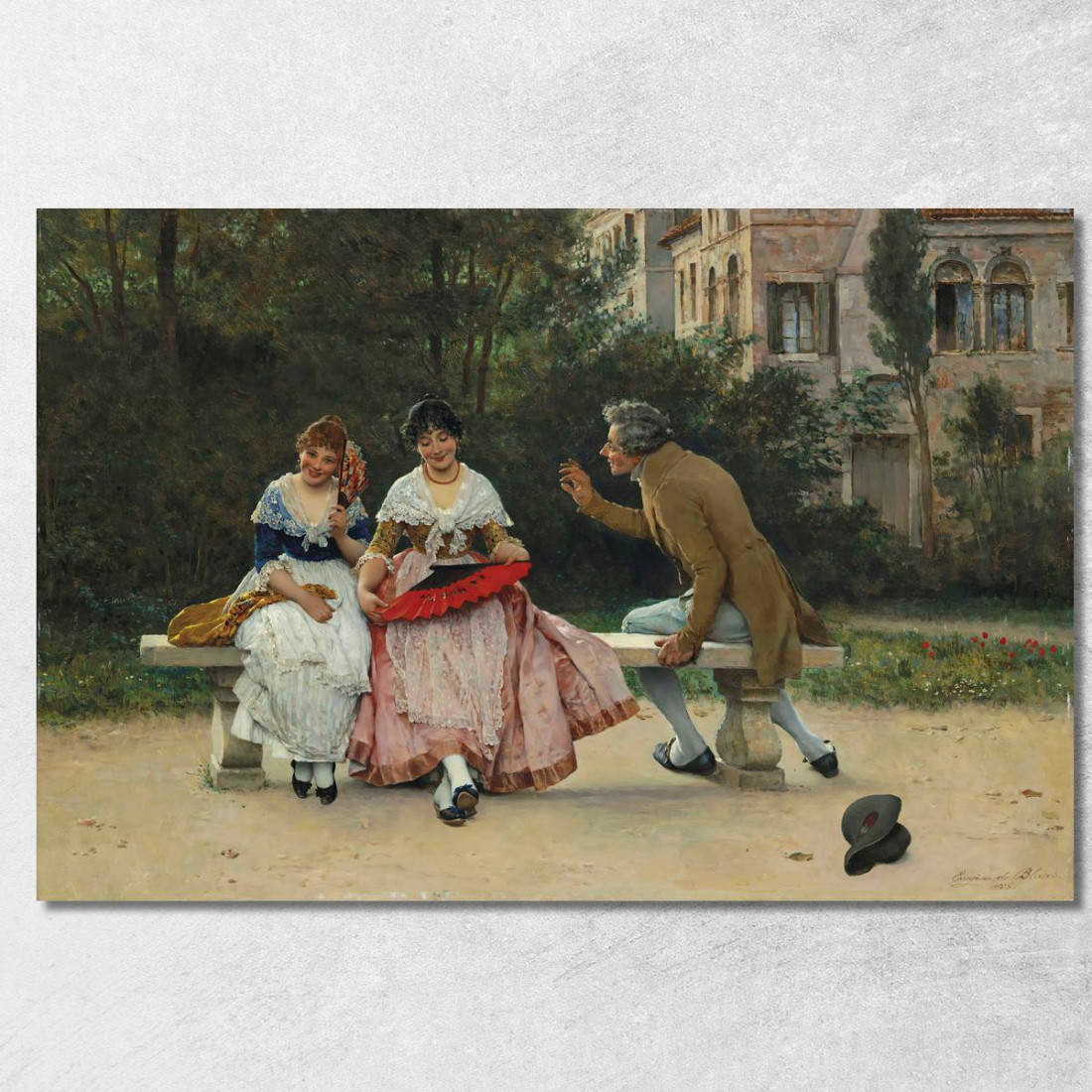 Nel Parco 2 Eugen von Blaas evb40 quadro stampato su tela Nel Parco 2 Eugen von Blaas evb40 quadro stampato su tela