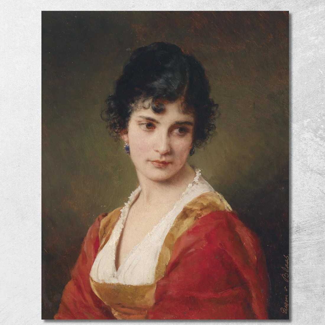 Ritratto Di Una Giovane Donna Eugen von Blaas evb52 quadro stampato su tela Ritratto Di Una Giovane Donna Eugen von Blaas evb52 quadro stampato su tela