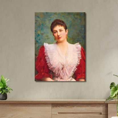 Ritratto Di Olga Sardegna Daverio Eugen von Blaas evb55 quadro stampato su tela