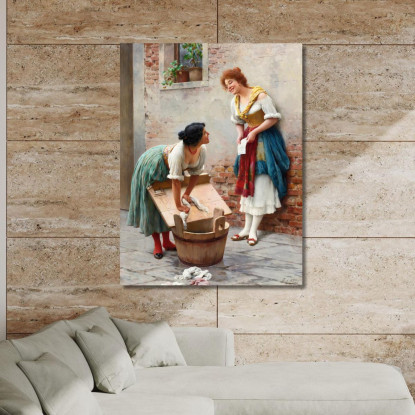 Condivisione Delle Notizie Eugen von Blaas evb59 quadro stampato su tela