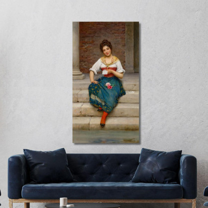 La Lettera D’Amore 2 Eugen von Blaas evb66 quadro stampato su tela