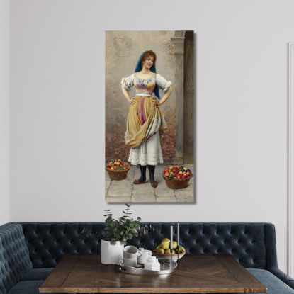 La Ragazza Del Mercato Eugen von Blaas evb70 quadro stampato su tela