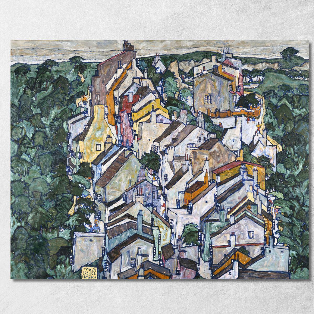 Città Tra Il Verde (La Vecchia Città Iii) Egon Schiele esh7 quadro stampato su tela Città Tra Il Verde (La Vecchia Città Iii) Egon Schiele esh7 quadro stampato su tela