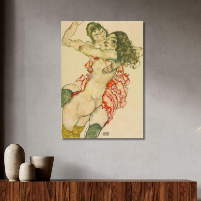 Due Donne Che Si Abbracciano Egon Schiele esh8 quadro stampato su tela