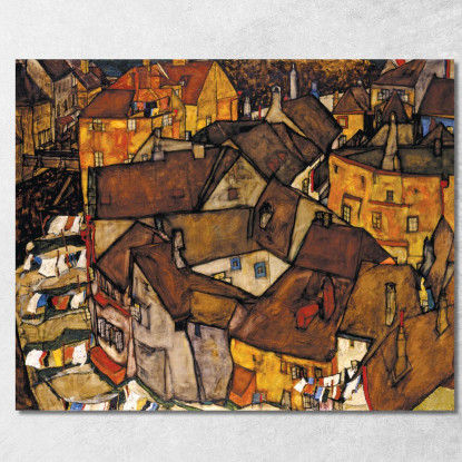 Mezzaluna Di Case (La Piccola Città V) Egon Schiele esh30 quadro stampato su tela