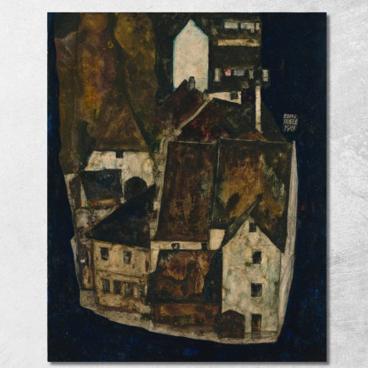 Città Morta Iii (Città Sul Fiume Blu Iii) Egon Schiele esh38 quadro stampato su tela