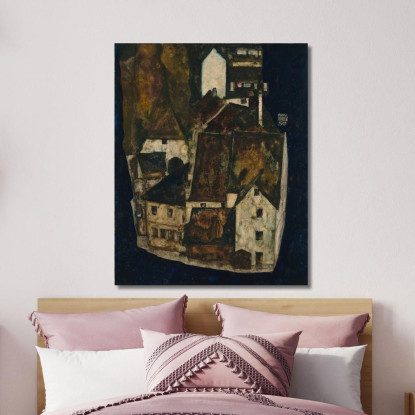Città Morta Iii (Città Sul Fiume Blu Iii) Egon Schiele esh38 quadro stampato su tela