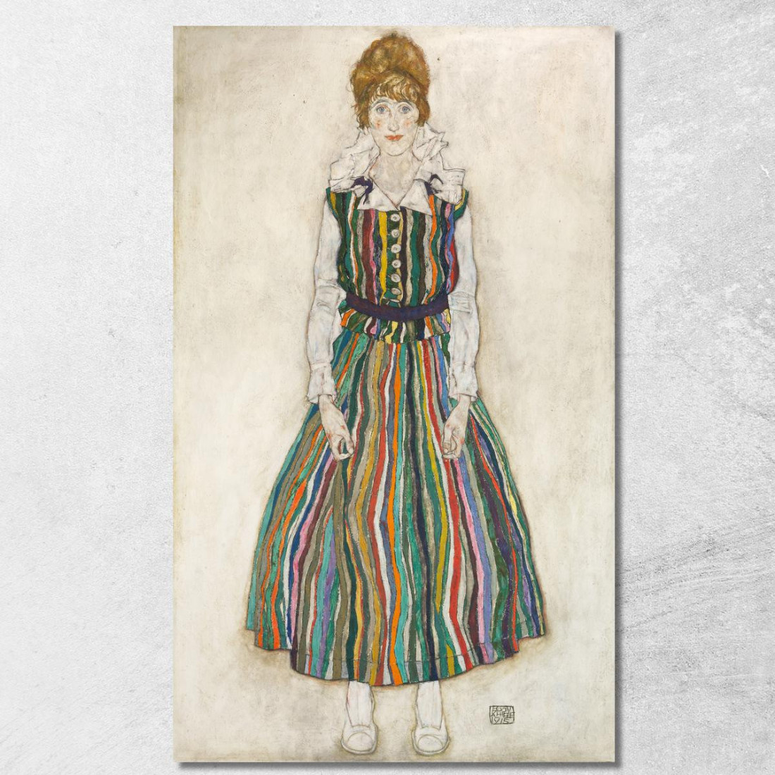 Egon Schiele - Ritratto Di Edith La Moglie Dell'Artista Egon Schiele esh47 quadro stampato su tela Egon Schiele - Ritratto Di Edith La Moglie Dell'Artista Egon Schiele esh47 quadro stampato su tela