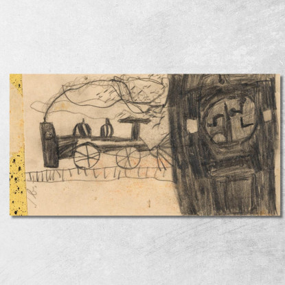 Ferrovia (Disegno Infantile) Egon Schiele esh48 quadro stampato su tela