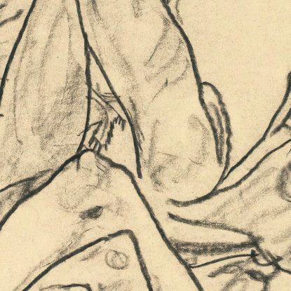 Ragazza Distesa Sulla Schiena Con Braccia E Gambe Incrociate Egon Schiele esh60 quadro stampato su tela