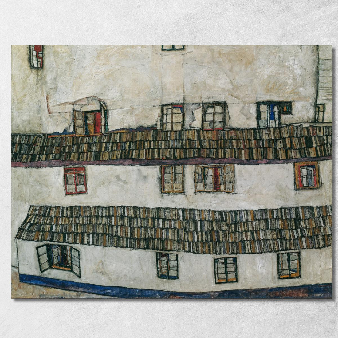 Parete Della Casa Con Finestra Egon Schiele esh68 quadro stampato su tela Parete Della Casa Con Finestra Egon Schiele esh68 quadro stampato su tela